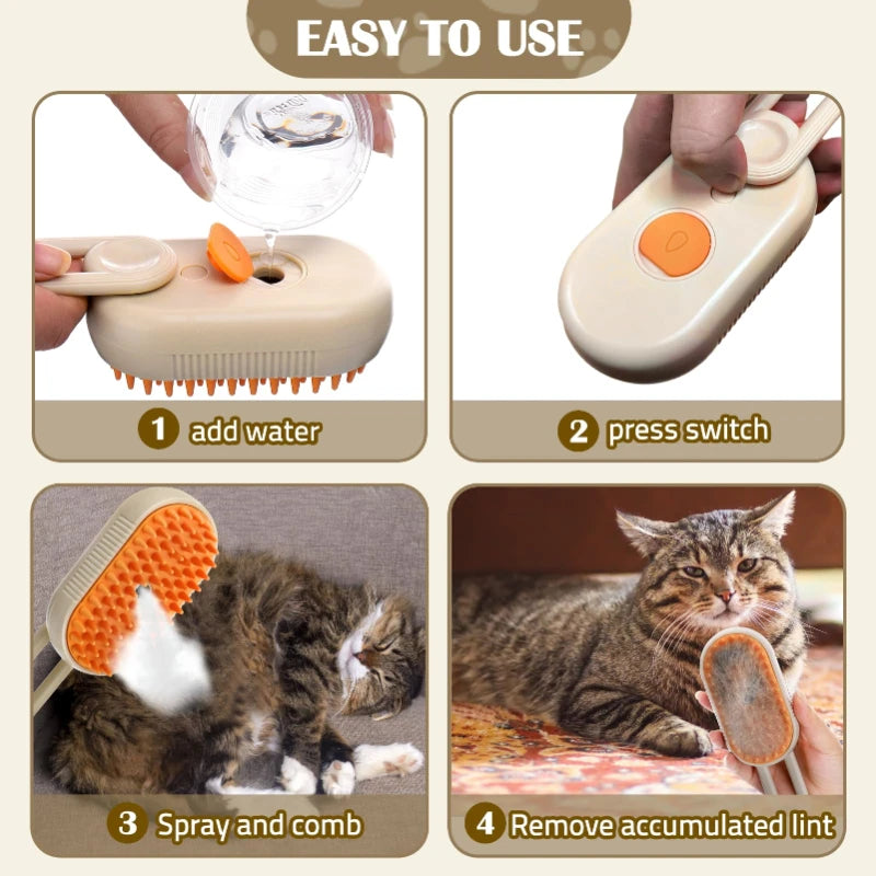 Cat Hair Remover Steam Brush