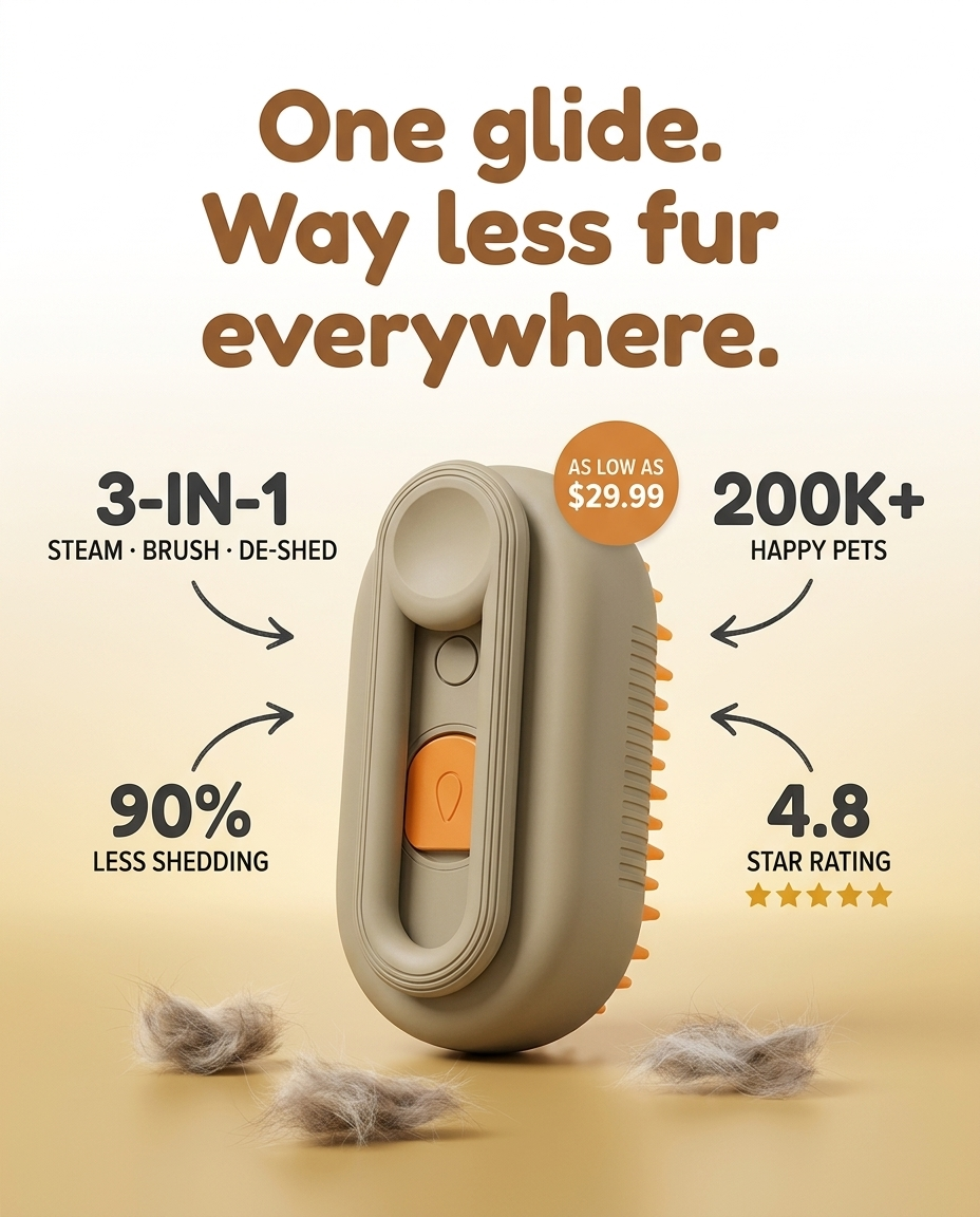 Cat Hair Remover Steam Brush