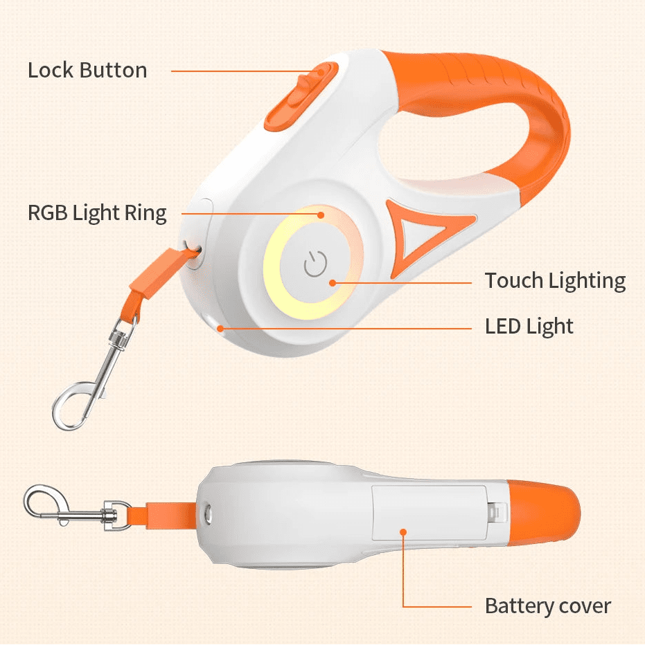 Pet Flexi Walking Running Lead - Fluffzy