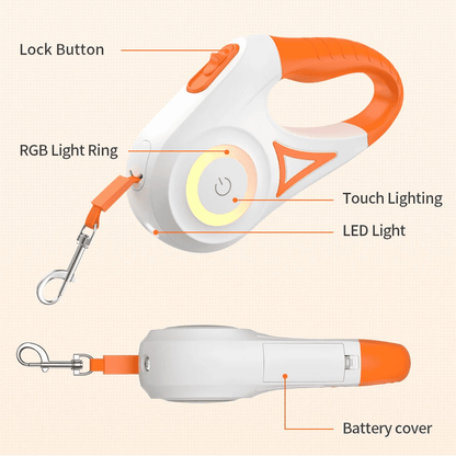 Pet Flexi Walking Running Lead - Fluffzy